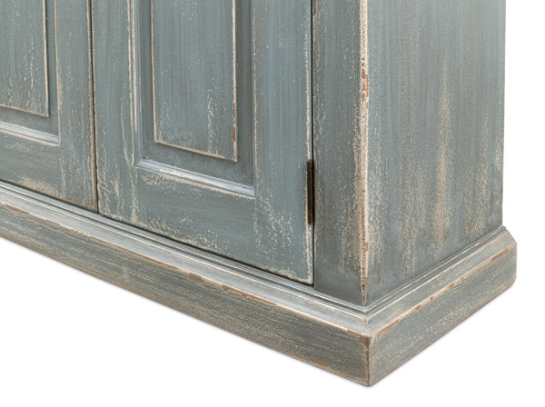 Sarreid San Marco Bungalow Credenza - Stunning Blue/Grey Finish In Durable Russian Pine For Stylish Storage Blue  53311