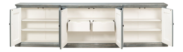 Sarreid San Marco Bungalow Credenza - Stunning Blue/Grey Finish In Durable Russian Pine For Stylish Storage Blue  53311