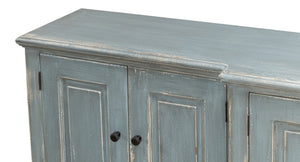 Sarreid San Marco Bungalow Credenza - Stunning Blue/Grey Finish In Durable Russian Pine For Stylish Storage Blue  53311
