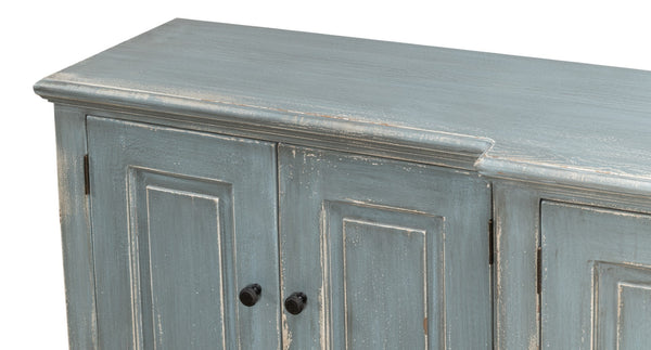 Sarreid San Marco Bungalow Credenza - Stunning Blue/Grey Finish In Durable Russian Pine For Stylish Storage Blue  53311