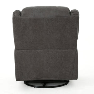 English Elm Christopher Knight Home® - GLIDER Plush Fabric Swivel Recliner with Smooth Gliding Motion, Contemporary Upholstered Comfort Slate 61368.00MF