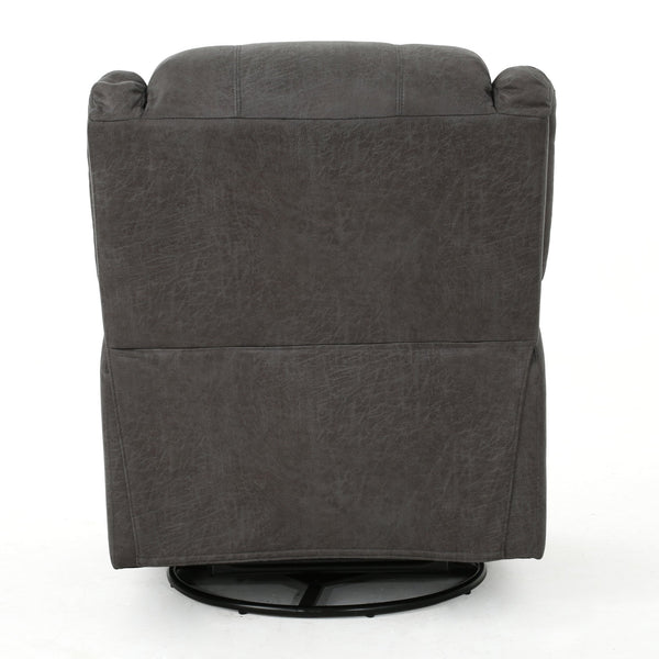 English Elm Christopher Knight Home® - GLIDER Plush Fabric Swivel Recliner with Smooth Gliding Motion, Contemporary Upholstered Comfort Slate 61368.00MF