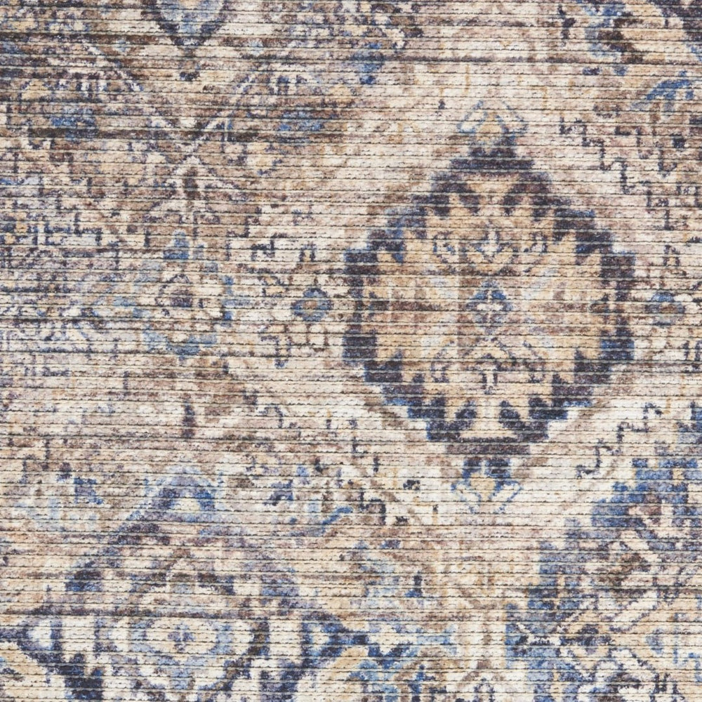 HomeRoots 5' Ivory Latte Oriental Area Rug - Vintage-Inspired Distressed Design for Timeless Home Elegance 9' X 12' 533121