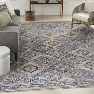 Homeroots 9' X 12' Ivory And Tan Floral Power Loom Distressed Washable Area Rug  Cotton Blend 533121