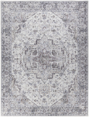 Homeroots 9' X 12' Beige And Ivory Floral Power Loom Distressed Washable Area Rug  Cotton Blend 533131