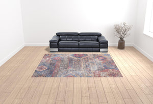 HomeRoots 5' Vibrant Southwestern-Inspired Area Rug with Distressed Finish for Boho-Contemporary Spaces 9' X 12' 533147