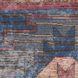 HomeRoots 5' Vibrant Southwestern-Inspired Area Rug with Distressed Finish for Boho-Contemporary Spaces 9' X 12' 533147