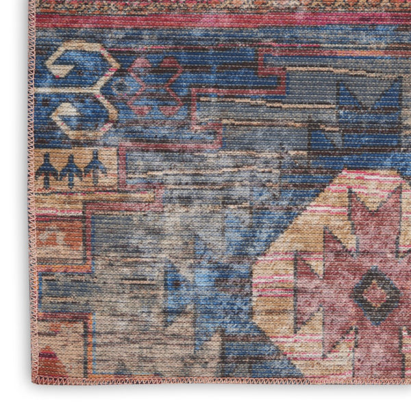HomeRoots 5' Vibrant Southwestern-Inspired Area Rug with Distressed Finish for Boho-Contemporary Spaces 9' X 12' 533147