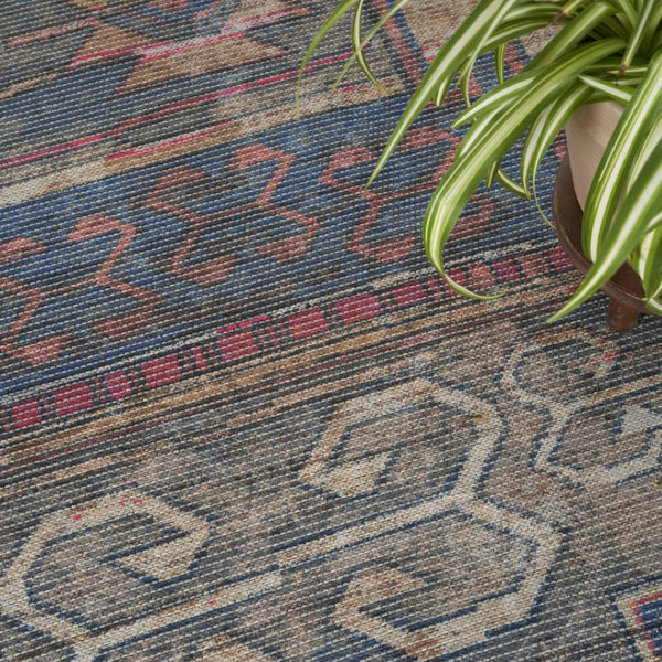 HomeRoots 5' Vibrant Southwestern-Inspired Area Rug with Distressed Finish for Boho-Contemporary Spaces 9' X 12' 533147