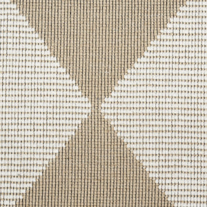 HomeRoots 8' Natural and Ivory Geometric Area Rug - Power Loomed, Washable, Non-Skid for Modern Elegance 8' X 10' 533158