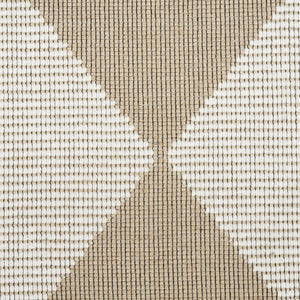 HomeRoots 8' Natural and Ivory Geometric Area Rug - Power Loomed, Washable, Non-Skid for Modern Elegance 8' X 10' 533158