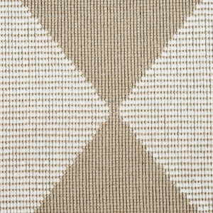 Homeroots 8' X 10' Natural And Ivory Geometric Power Loom Washable Non Skid Area Rug  Cotton Blend 533158
