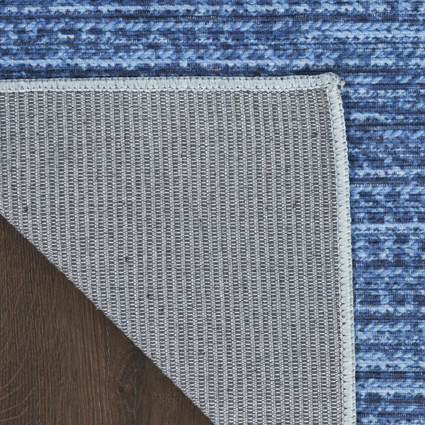 Homeroots 5' X 7' Blue And Gray Abstract Power Loom Washable Non Skid Area Rug  Cotton Blend 533164