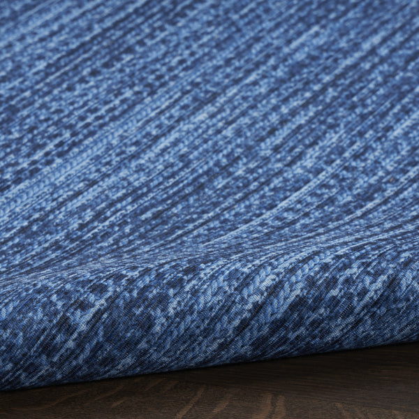 Homeroots 5' X 7' Blue And Gray Abstract Power Loom Washable Non Skid Area Rug  Cotton Blend 533164