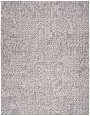 Homeroots 5' X 7' Gray And Ivory Abstract Power Loom Washable Non Skid Area Rug  Cotton Blend 533165