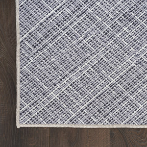 Homeroots 5' X 7' Gray And Ivory Abstract Power Loom Washable Non Skid Area Rug  Cotton Blend 533167