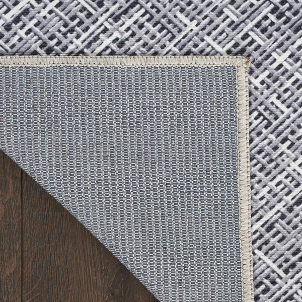 Homeroots 5' X 7' Gray And Ivory Abstract Power Loom Washable Non Skid Area Rug  Cotton Blend 533167