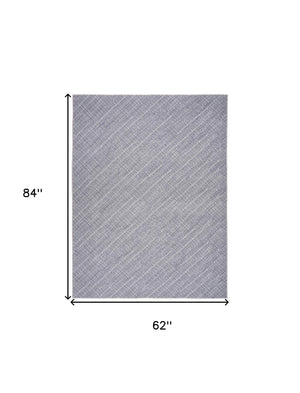 Homeroots 5' X 7' Gray And Ivory Abstract Power Loom Washable Non Skid Area Rug  Cotton Blend 533167