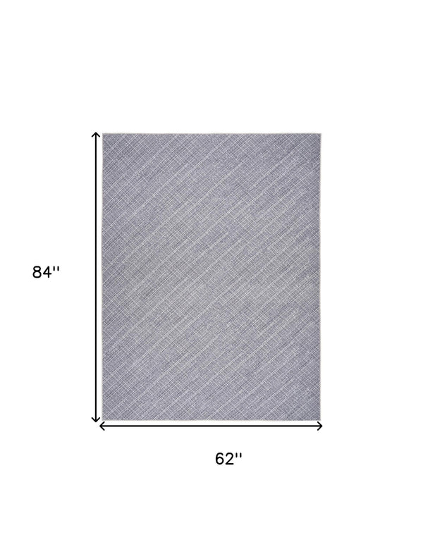 Homeroots 5' X 7' Gray And Ivory Abstract Power Loom Washable Non Skid Area Rug  Cotton Blend 533167