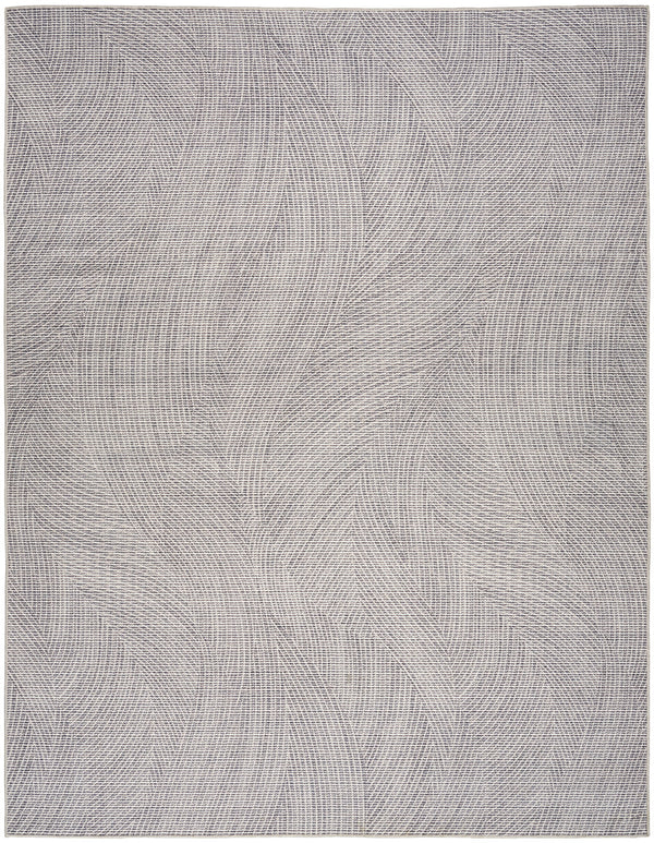 Homeroots 6' X 9' Gray And Ivory Abstract Power Loom Washable Non Skid Area Rug  Cotton Blend 533170