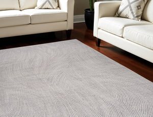 Homeroots 6' X 9' Gray And Ivory Abstract Power Loom Washable Non Skid Area Rug  Cotton Blend 533170