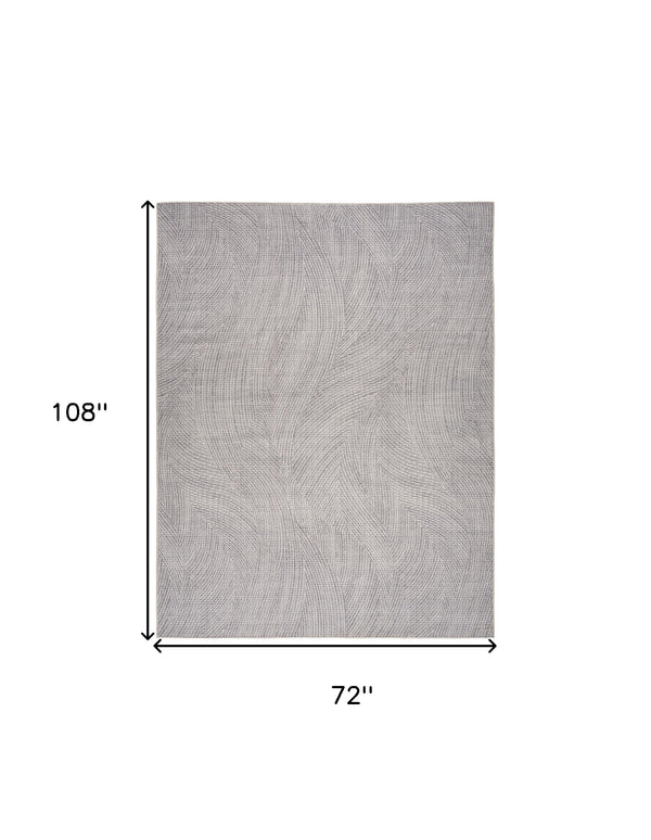 Homeroots 6' X 9' Gray And Ivory Abstract Power Loom Washable Non Skid Area Rug  Cotton Blend 533170