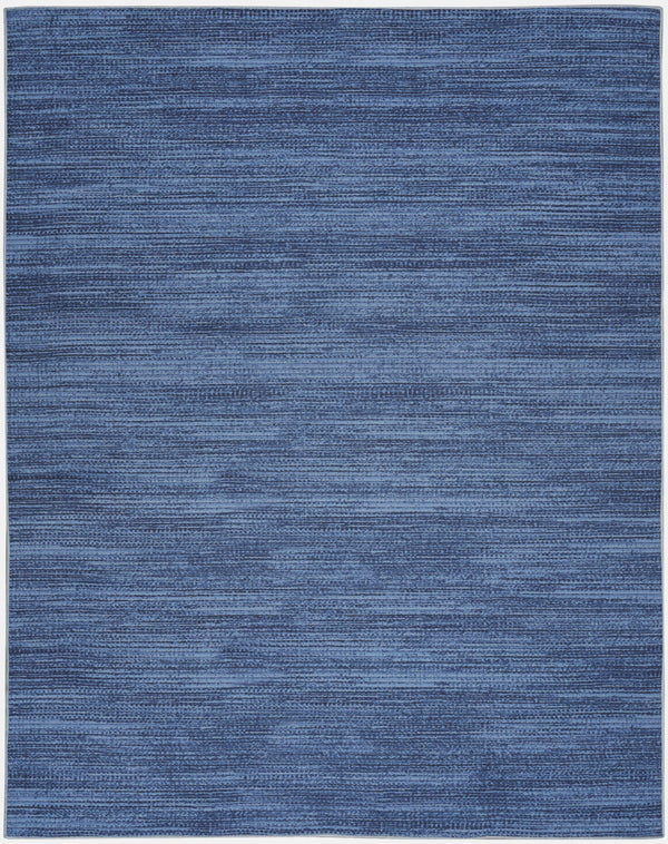Homeroots 8' X 10' Blue And Gray Abstract Power Loom Washable Non Skid Area Rug  Cotton Blend 533179