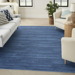 HomeRoots 8' Blue and Gray Abstract Area Rug - Modern Power Loomed Design with Non-Skid Backing, Washable Care 8' X 10' 533179