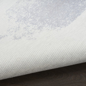 HomeRoots 8' Ivory and Blue Abstract Area Rug - Stylish, Washable, Non-Skid Design for Modern Living Spaces 8' X 10' 533183