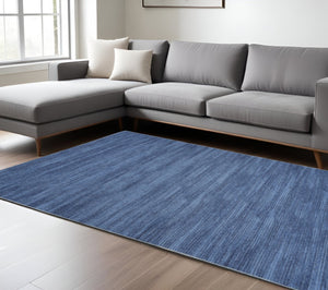 HomeRoots 6' Modern Blue Abstract Area Rug - Power Loomed, Washable, Non-Skid Design for Any Space 9' X 12' 533184