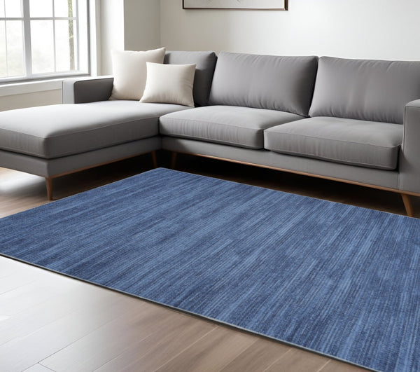 HomeRoots 6' Modern Blue Abstract Area Rug - Power Loomed, Washable, Non-Skid Design for Any Space 9' X 12' 533184