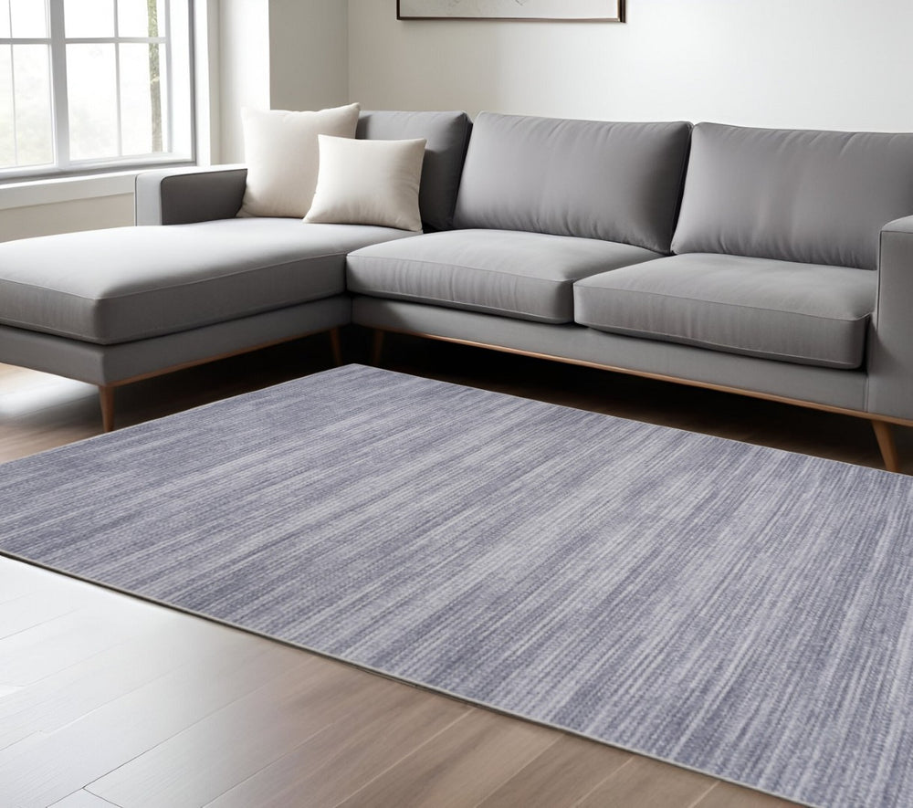 HomeRoots 9' Gray Distressed Washable Area Rug - Modern Low-Pile Design for Effortless Style in Any Space 533186