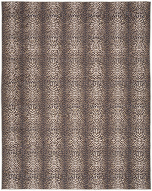 Homeroots 6' X 9' Brown And Ivory Leopard Print Power Loom Washable Non Skid Area Rug  Cotton Blend 533191