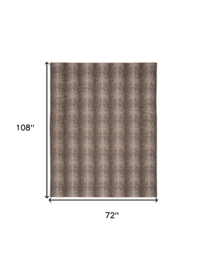 Homeroots 6' X 9' Brown And Ivory Leopard Print Power Loom Washable Non Skid Area Rug  Cotton Blend 533191