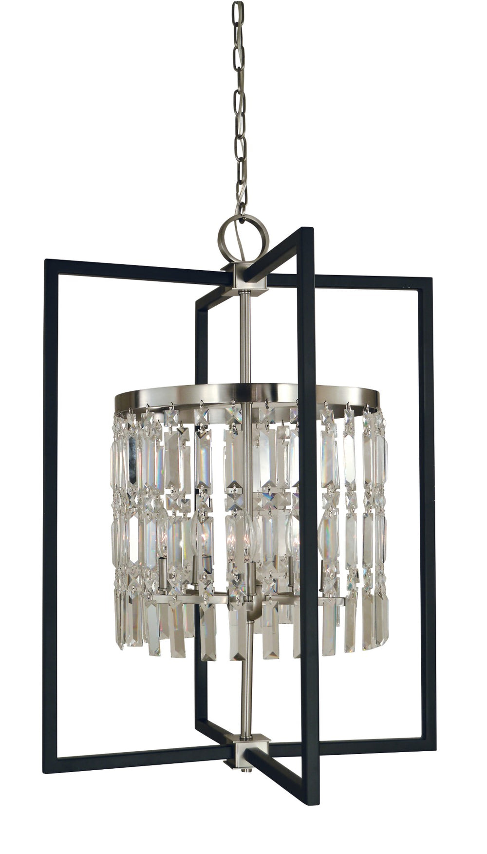 Framburg 5-light Elegant Industrial Chandelier With Unique Design To Illuminate Your Living Space Beautifully Brushed Nickel,Matte Black Metal 5332 Bn/Mblack