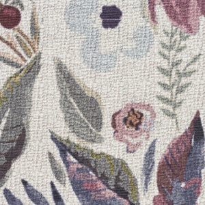 Homeroots 6' X 9' Ivory Pink And Green Floral Power Loom Washable Non Skid Area Rug  Cotton Blend 533211