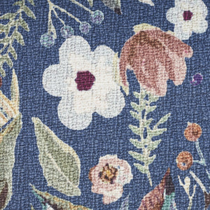 HomeRoots 6' Blue and Green Floral Area Rug - Machine Washable, Non-Skid, Power Loomed for Lasting Beauty 6' X 9' 533212