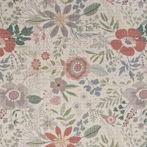 HomeRoots 6' Elegant Ivory Green and Red Floral Power Loom Area Rug - Washable, Non-Skid, and Stylish! 6' X 9' 533214