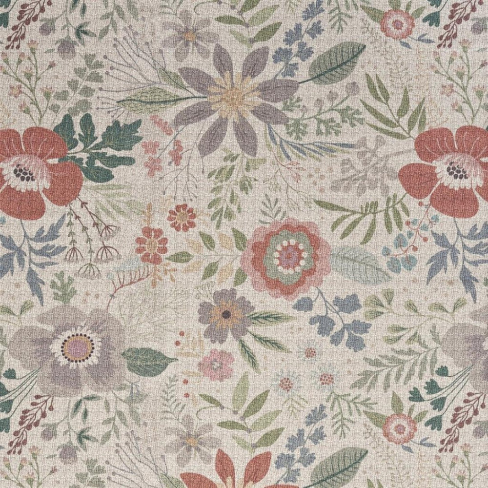 HomeRoots 6' Elegant Ivory Green and Red Floral Power Loom Area Rug - Washable, Non-Skid, and Stylish! 8' X 10' 533230