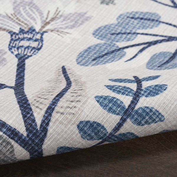 Homeroots 8' X 10' Ivory Green And Red Floral Power Loom Washable Non Skid Area Rug  Cotton Blend 533231