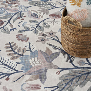 Homeroots 8' X 10' Ivory Green And Red Floral Power Loom Washable Non Skid Area Rug  Cotton Blend 533231