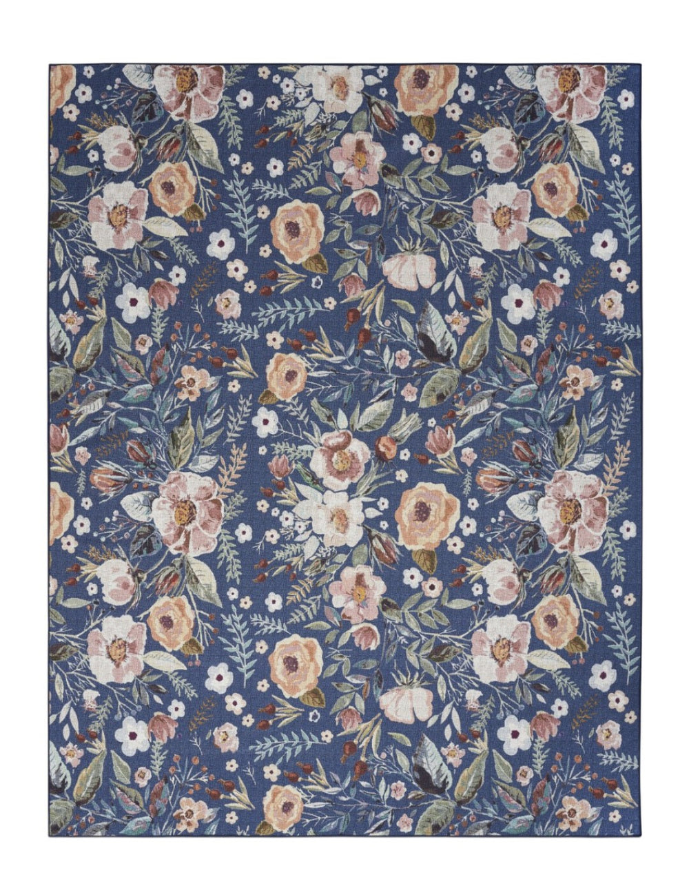 HomeRoots 9' Floral Distressed Washable Area Rug – Charming Blue, Pink, and Green Design for Any Space 9' X 12' 533236