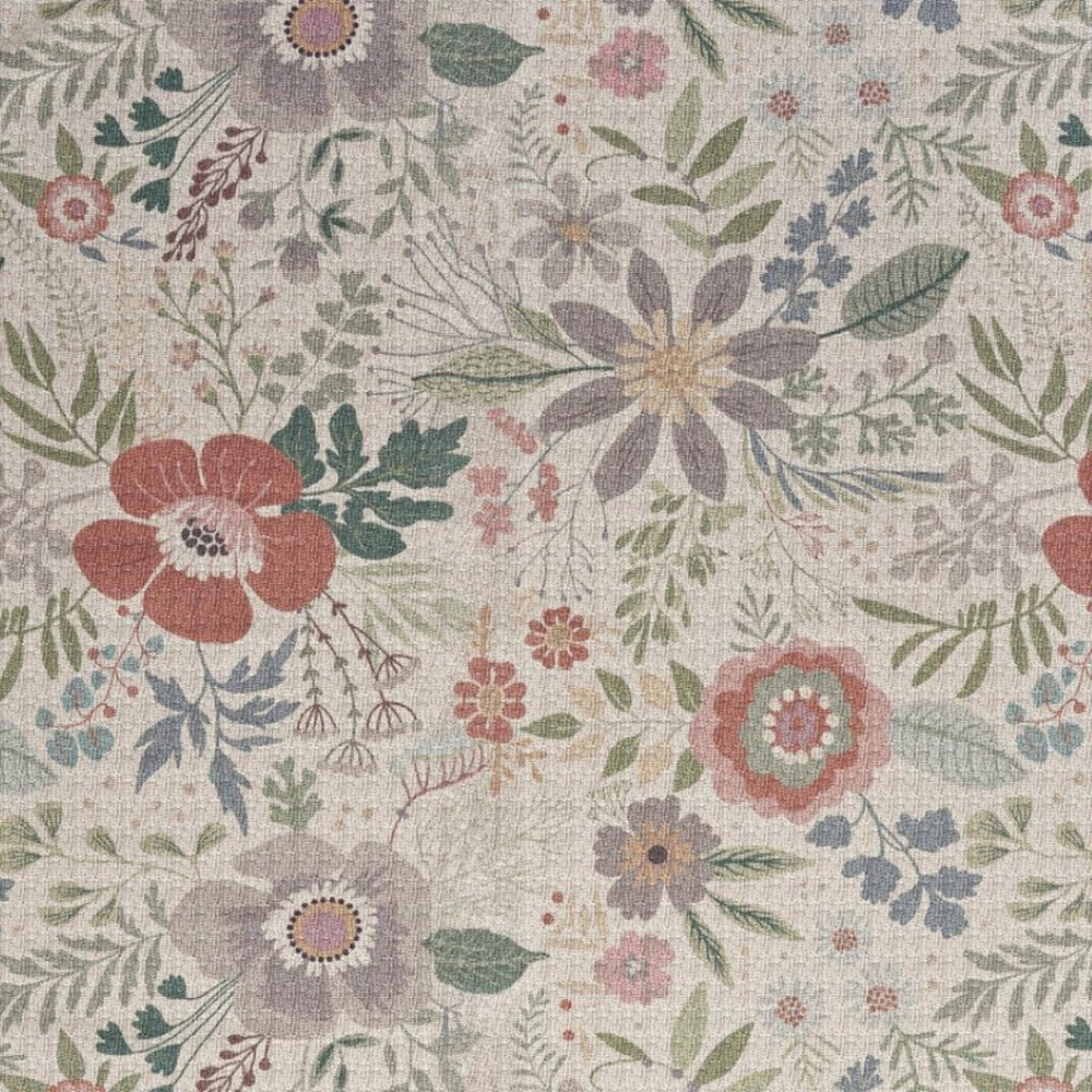 HomeRoots 9' Elegant Floral Area Rug in Cream, Pink, and Green – Washable Design for Easy Care & Style 9' X 12' 533238