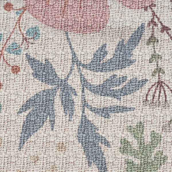 HomeRoots 9' Elegant Floral Area Rug in Cream, Pink, and Green – Washable Design for Easy Care & Style 9' X 12' 533238