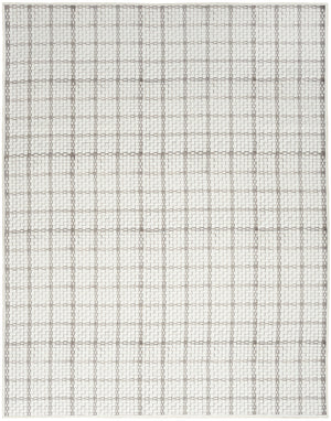 Homeroots 5' X 7' Ivory And Gray Geometric Power Loom Washable Non Skid Area Rug  Cotton Blend 533246