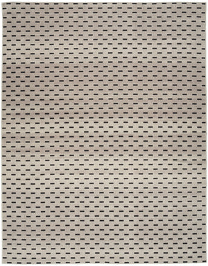 Homeroots 5' X 7' Ivory And Brown Geometric Power Loom Washable Non Skid Area Rug  Cotton Blend 533248