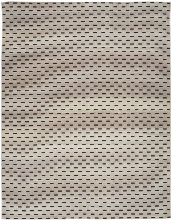 Homeroots 5' X 7' Ivory And Brown Geometric Power Loom Washable Non Skid Area Rug  Cotton Blend 533248