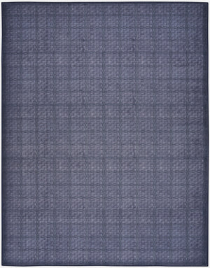 Homeroots 6' X 9' Blue And Gray Geometric Power Loom Washable Non Skid Area Rug  Cotton Blend 533250