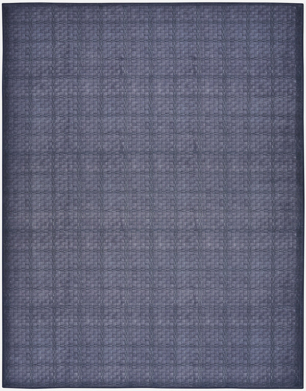 Homeroots 6' X 9' Blue And Gray Geometric Power Loom Washable Non Skid Area Rug  Cotton Blend 533250