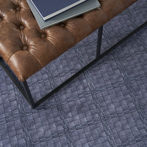 Homeroots 6' X 9' Blue And Gray Geometric Power Loom Washable Non Skid Area Rug  Cotton Blend 533250